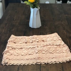 Crochet pink skirt